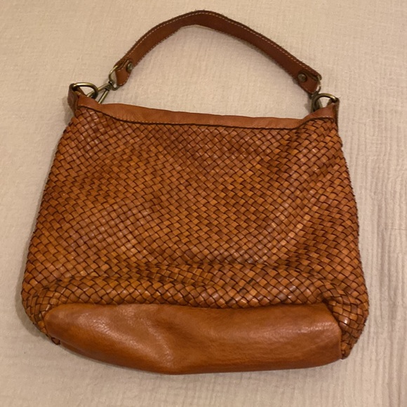 VERA PELLE  Made in Italy Woven Tan Leather Shoulder Bag / crossbody bag . - Picture 3 of 11